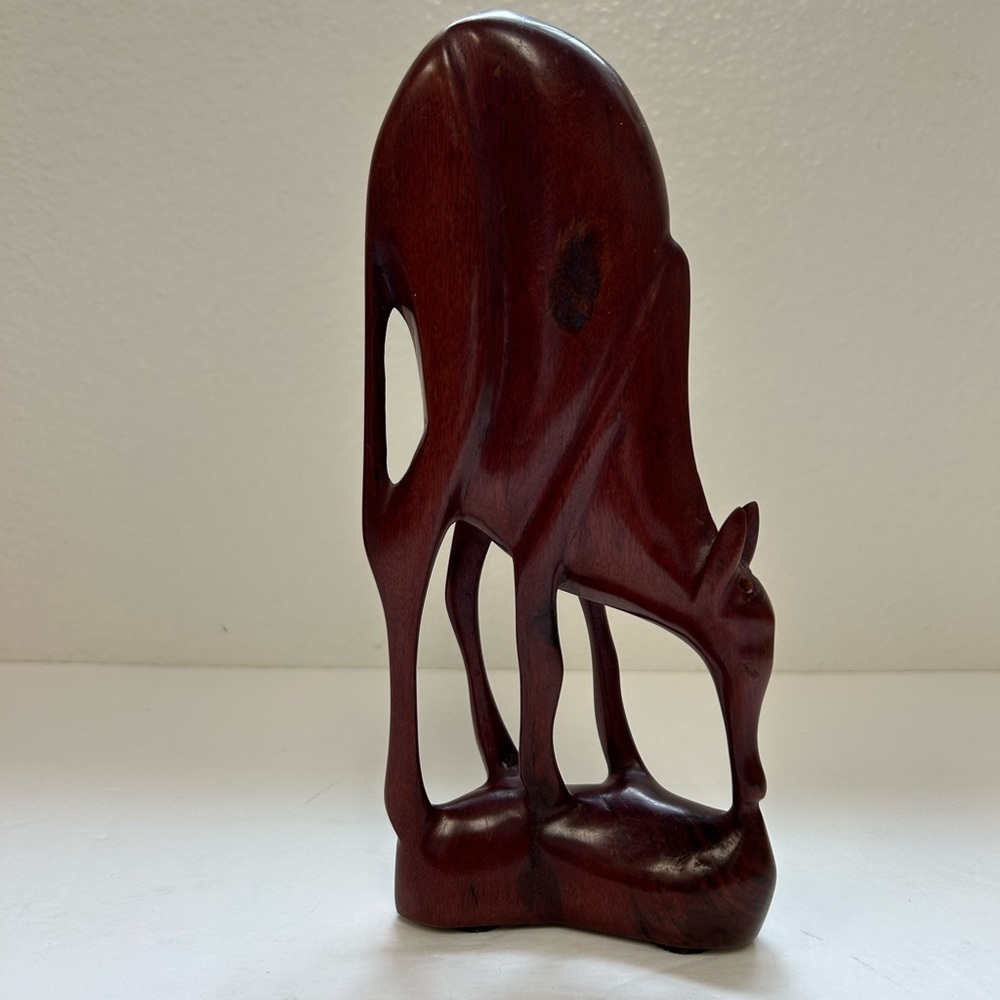 MCM/ Elegant Wooden Deer Sculpture/vintage/ excellent condition